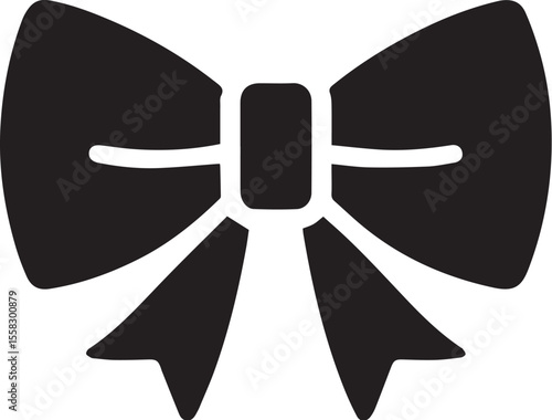 black bowtie flat vector design.