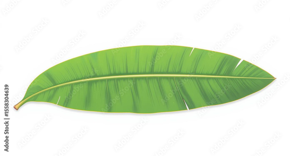 Fototapeta premium A single banana leaf vector illustration