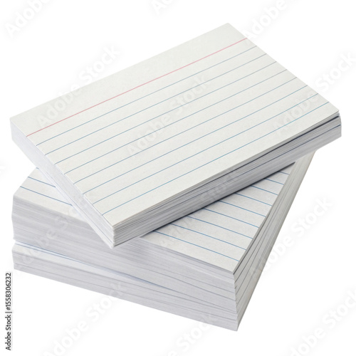 Stack of lined index cards for writing notes or studying.