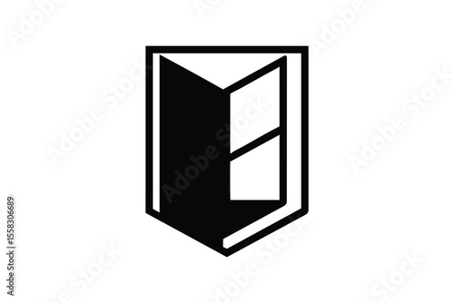 Free Download Stylish Black and White Shield Logo Design - GFXLoad