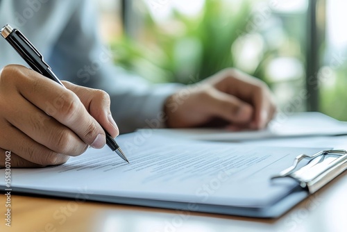 Asian inspector checking the structure of a new property and taking notes on a clipboard for review and fixes before selling to a client, Generative AI