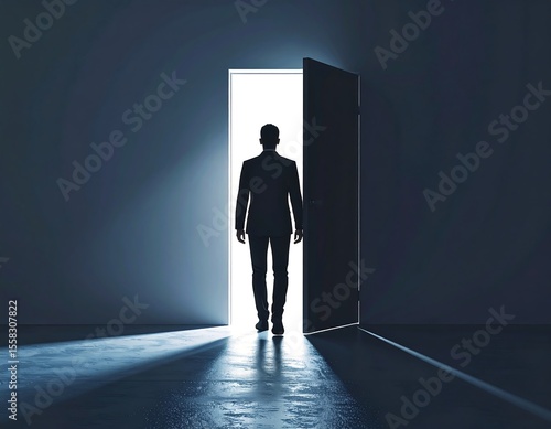 Human figure with shadow version stepping out from behind it.
