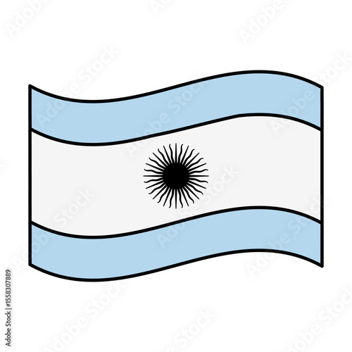 argentine flag vector icon element illustration