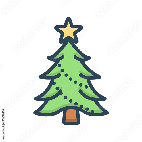Vector color shadow icon for X mas