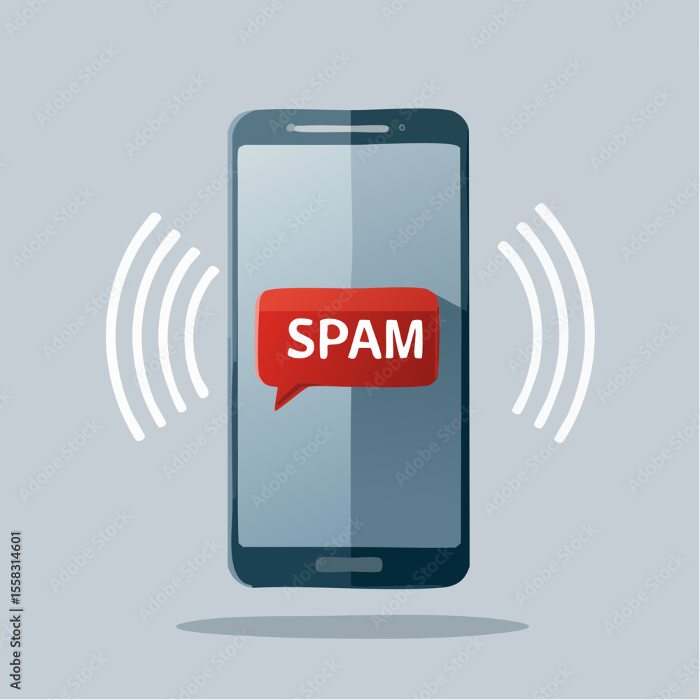 Smartphone con scritta SPAM vettoriale