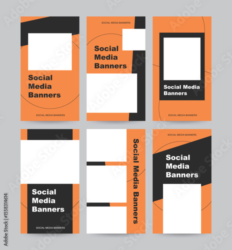 Social media template, banner, colorful, modern and abstract style