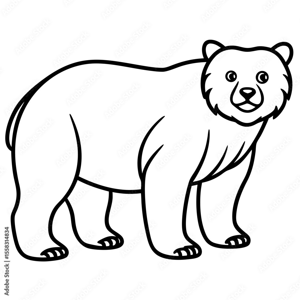 Spectacled Bear Silhouette Clean Line Style Spectacled Bear Silhouette Clean Line Style