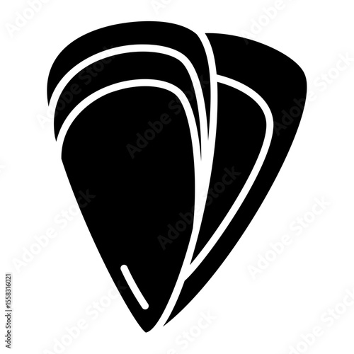 Mussels Vector Icon for Seafood Menu Design