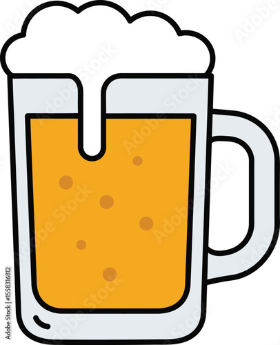 A frothy beer in a glass mug, ready to be enjoyed.