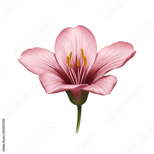 Pink flower on black background