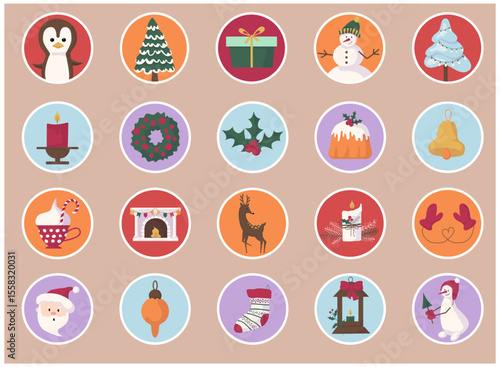 Sticker Pack: Cute Christmas Characters and Greetings