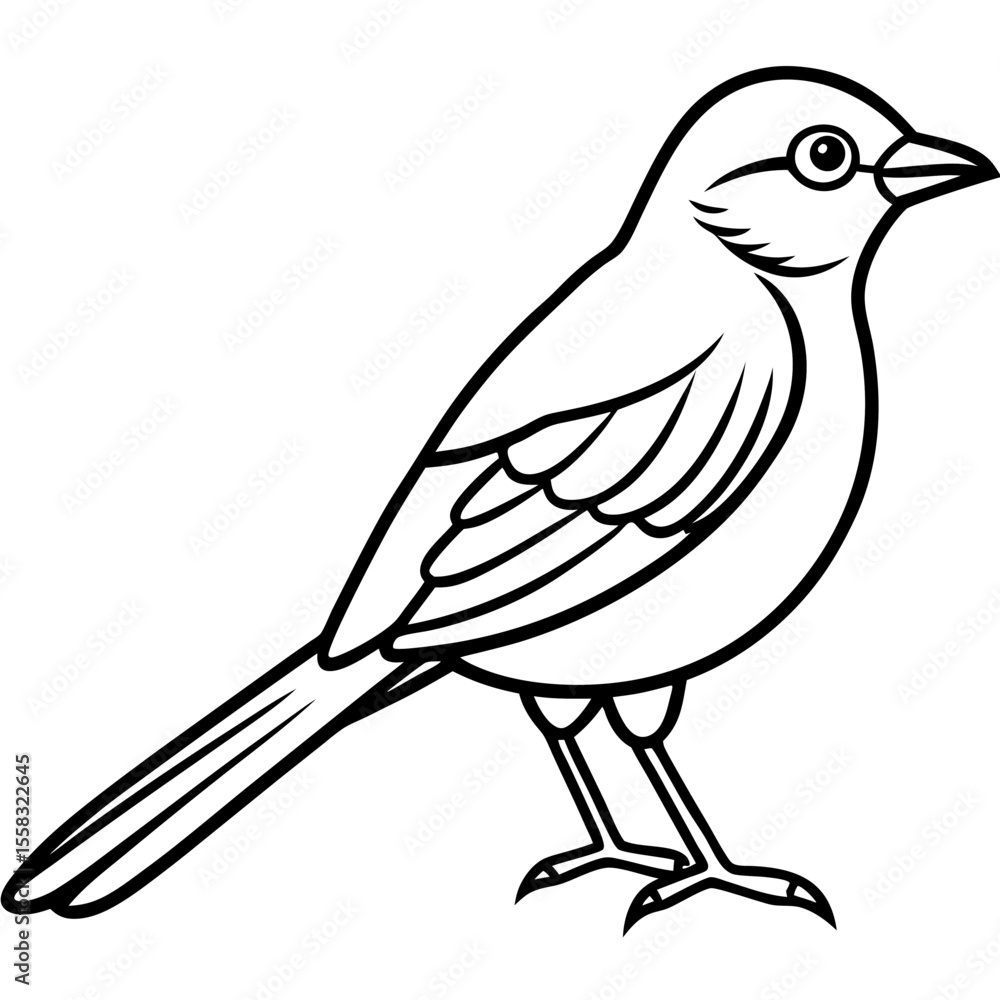 Obraz premium Weaver Bird Silhouette Vector Drawing
