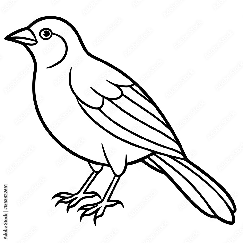 Obraz premium Weaver Bird Silhouette Vector Drawing