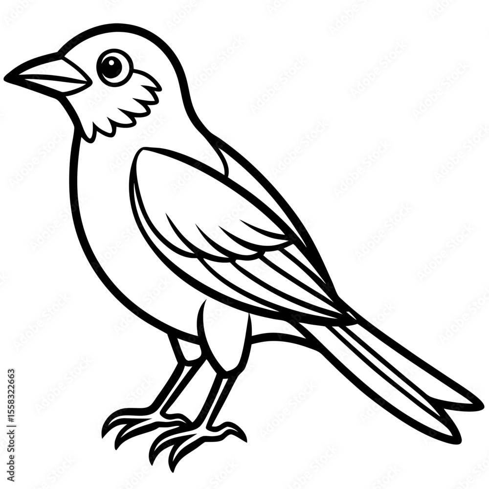 Obraz premium Weaver Bird Silhouette Vector Drawing