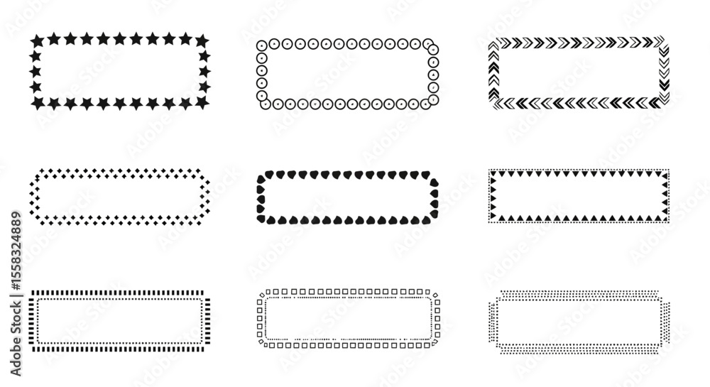 Fototapeta premium Decorative Frames Collection - Star, Circle, Triangle Borders