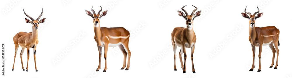 Fototapeta premium A collection of male impalas isolated on a transparent background