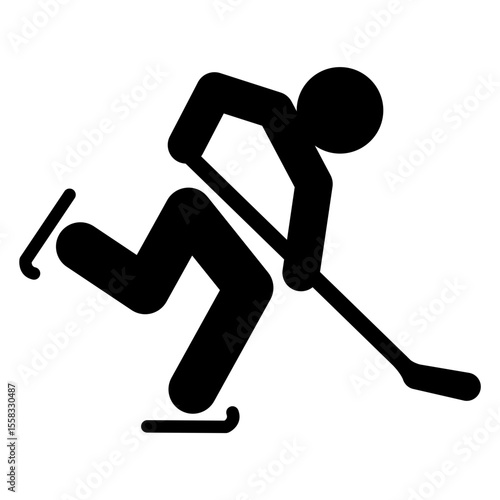 Logo winter sports. Icono de jugador de hockey sobre hielo