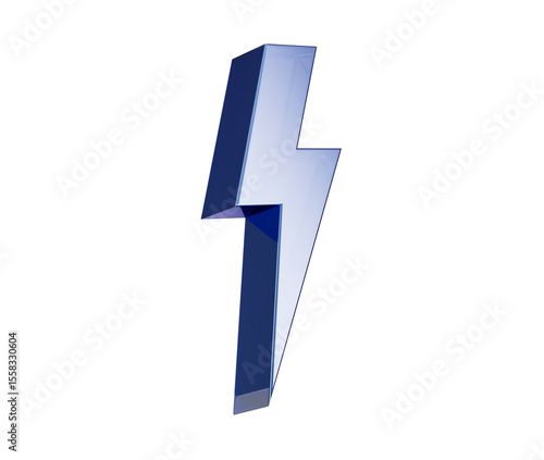 Free Download A sleek metallic blue lightning bolt icon with a modern and electrifying look. 3d illustration - GFXLoad