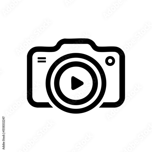 Camera icon with a play button, symbolizing video recording or streaming.

