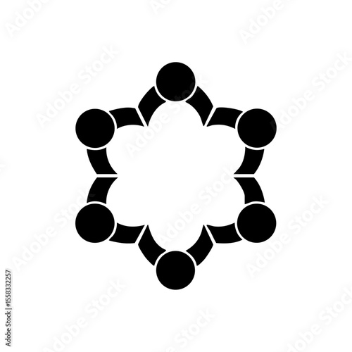 Abstract group of people forming a circle, symbolizing unity and teamwork.


