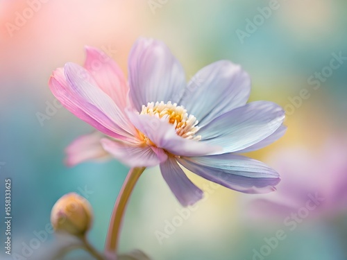 Dreamy Abstract Flower Background with Pastel Petals and Soft Bokeh
