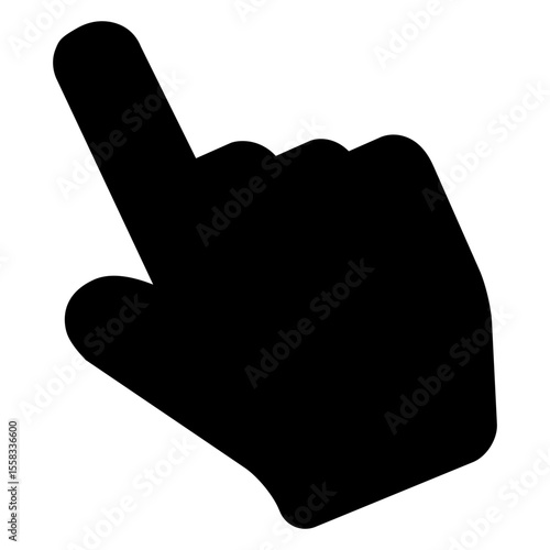 Icono silueta de mano como mouse de ordenador 