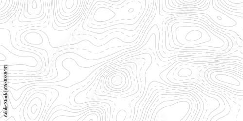 Clean White Background with Abstract Elevation Contour Mapping in Minimal Topography Style.