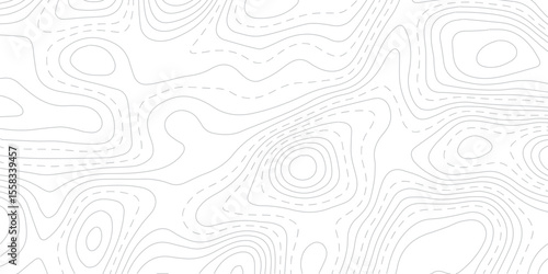 Minimal White Topographic Map Background with Smooth Contour Lines and Clean Terrain Style.