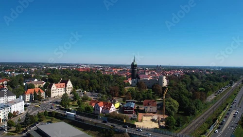 Wallpaper Mural Aerial of the old town of the city Wittenberg on a sunny noon in summer in Germany. Torontodigital.ca
