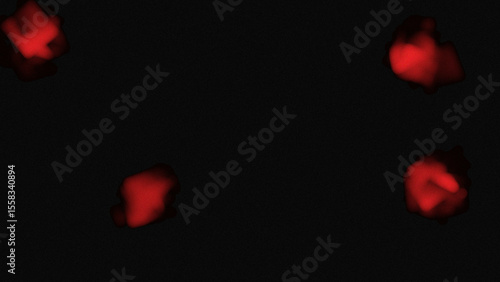 黒背景に赤いぼかし四角形が浮かぶ抽象デザイン｜ミステリアス,モダン,アート
