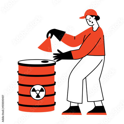 A drawing style illustration showing hazardous disposal 

