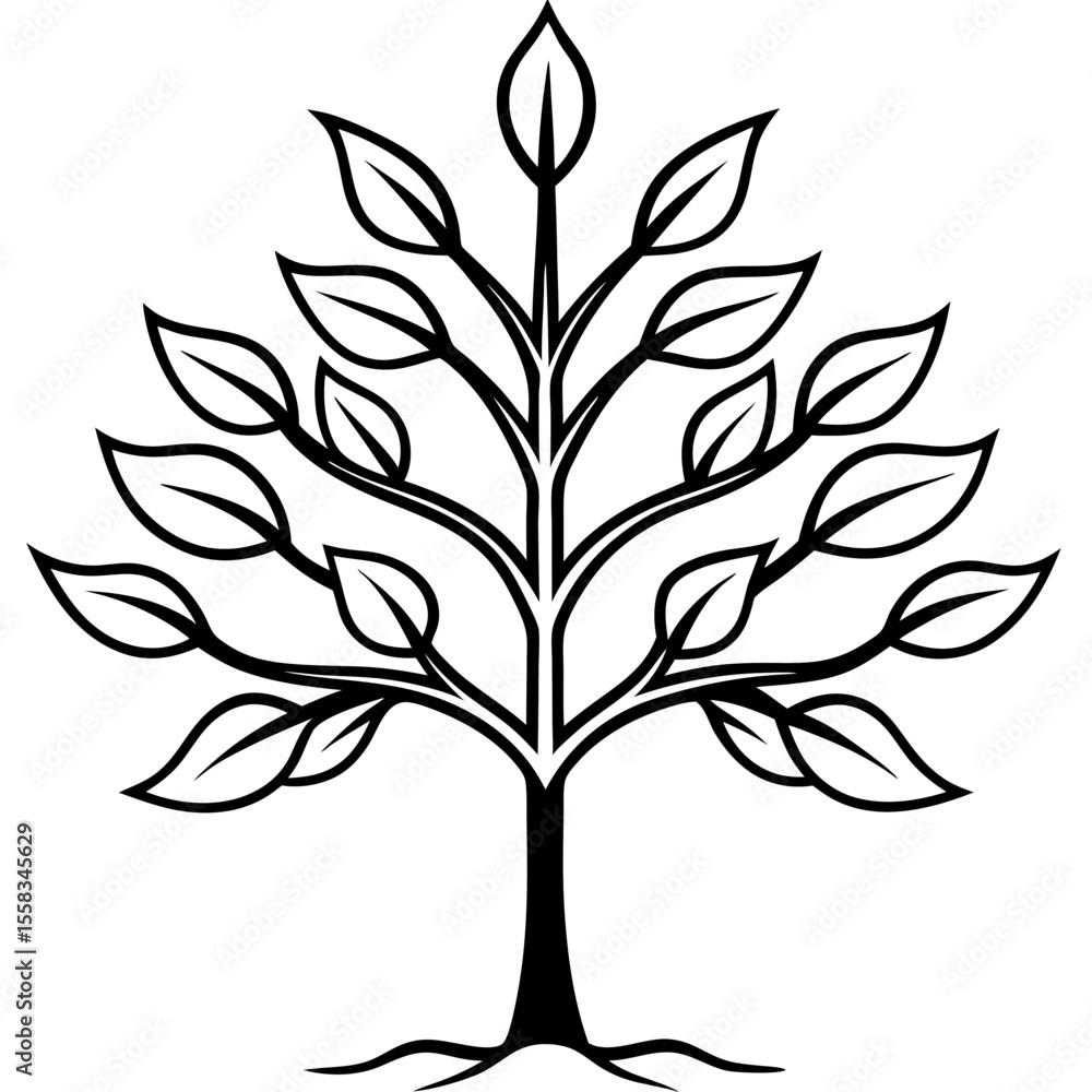 Young Sapling Line Art Young Sapling Line Art