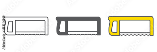 Hacksaw icon collection, construction and carpentry, handsaw sign vector set graphics, editable stroke linear icon, eps 10