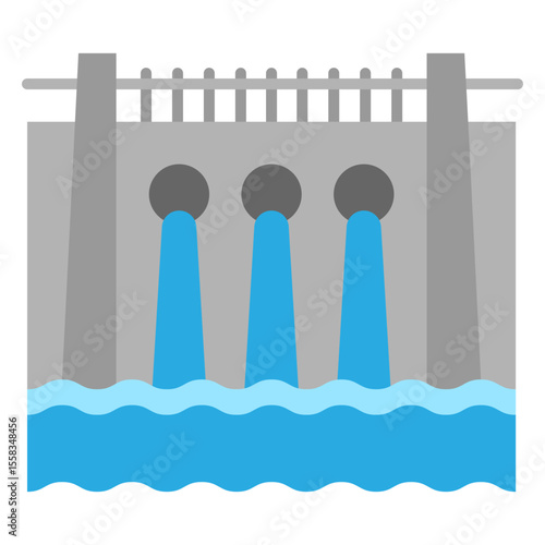 Dam Water Release Illustration