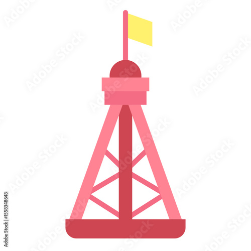 Daymark Nautical Coastal Navigation Icon Illustration