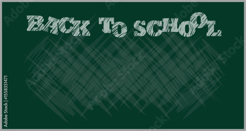 Colorful vector artwork depicts a chalkboard with the phrase Back to School stylized in a fun design. Perfect for educational themes and school-related events