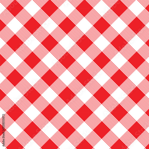 abstract red colour Lumberjack plaid seamless pattern, Checkered tweed repeating wallpaper. fabric thread and textile swatch design