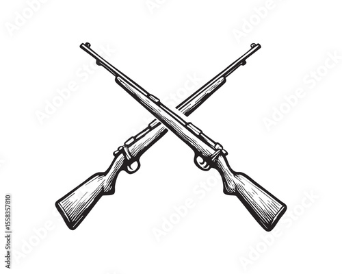 Crossed Rifles vector illustration
