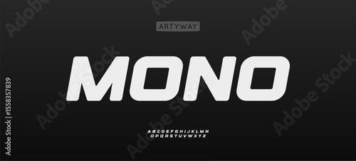 Sport Logo Font, bold geometric sans alphabet with smooth rounded letters. Speed driven display typeface for race branding, action headlines, auto gear labels, modern tee graphics. Vector typeset