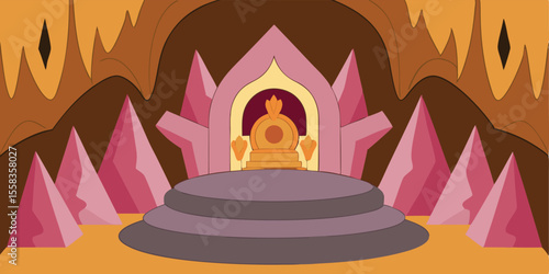 Majestic Throne Room with Crystalline Formations