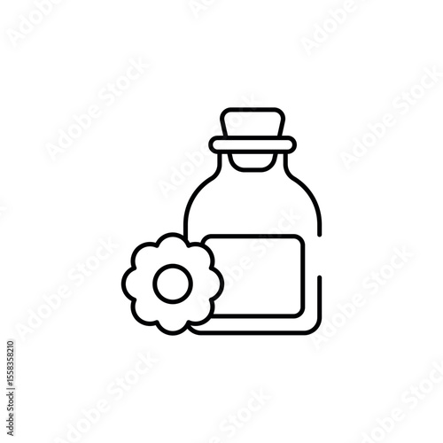 Vanilla Assence icon design with white background stock illustration