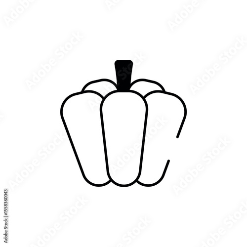 Capsicum icon design with white background stock illustration