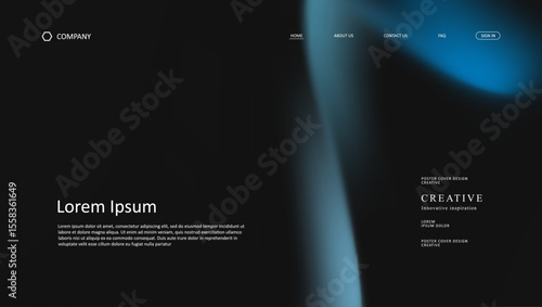 Abstract wave futuristic design of landing page. retro gradient mesh website design