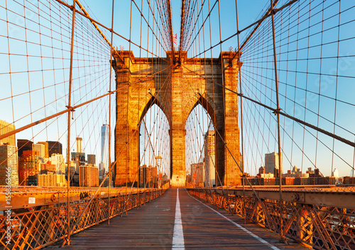 Brooklyn Bridge at sunrise, New York City , Manhattan