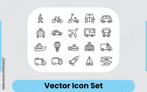 Comprehensive Transportation Outline Icon Set