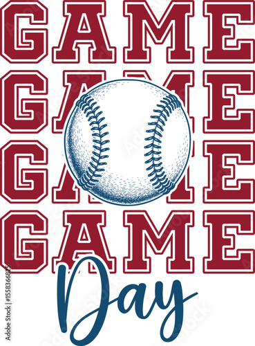 Game Day Baseball or Softball SVG