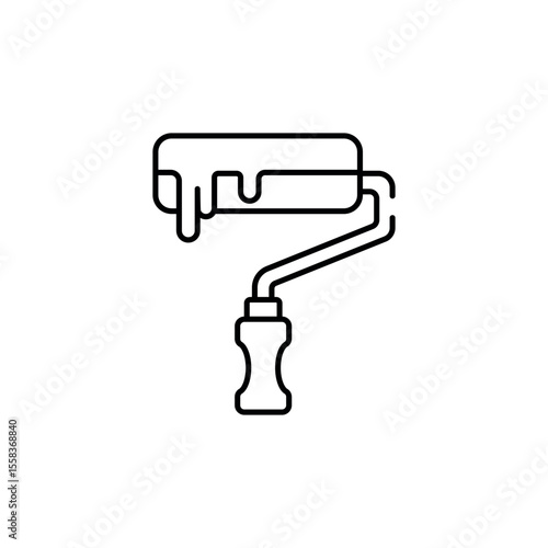 Paint Roller icon design with white background stock illustration