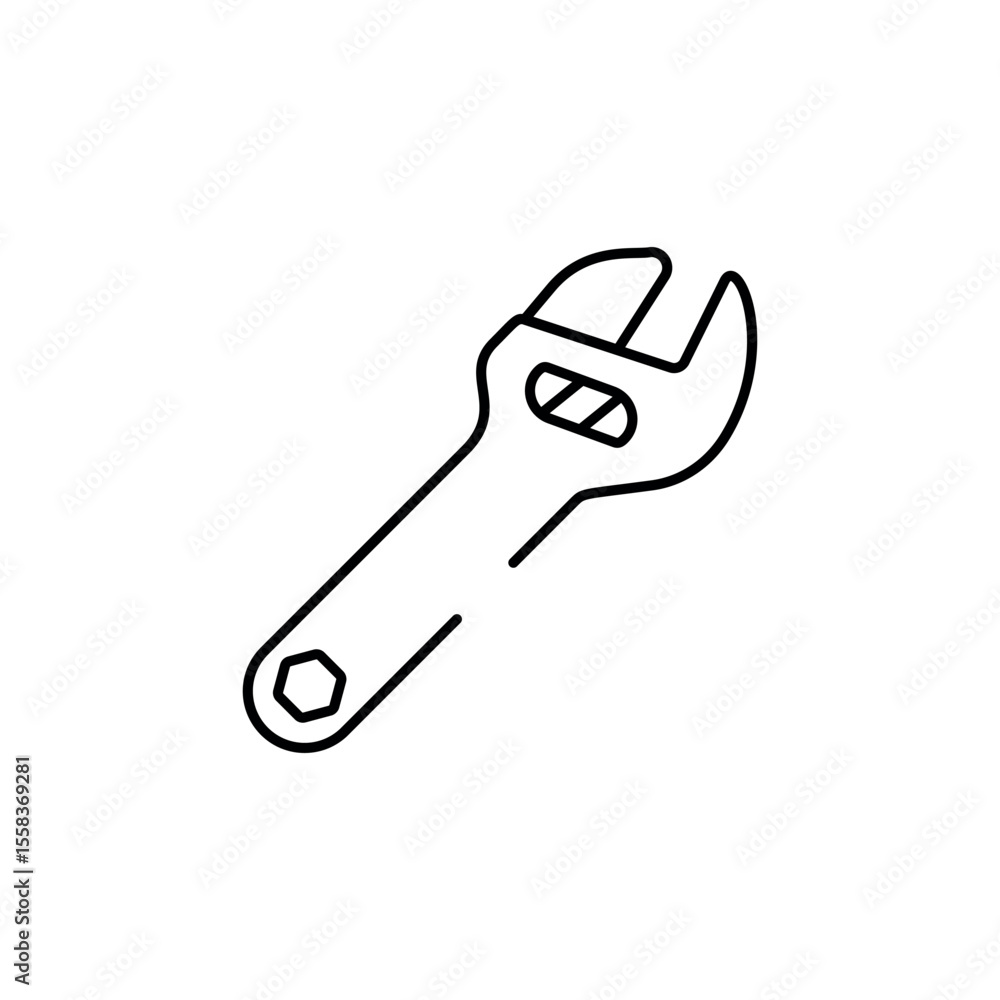 Wrench icon design with white background stock illustration Wrench icon design with white background stock illustration