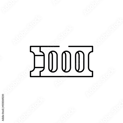 Concrete Block icon design with white background stock illustration
