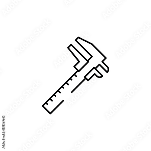 Measuring Caliper icon design with white background stock illustration